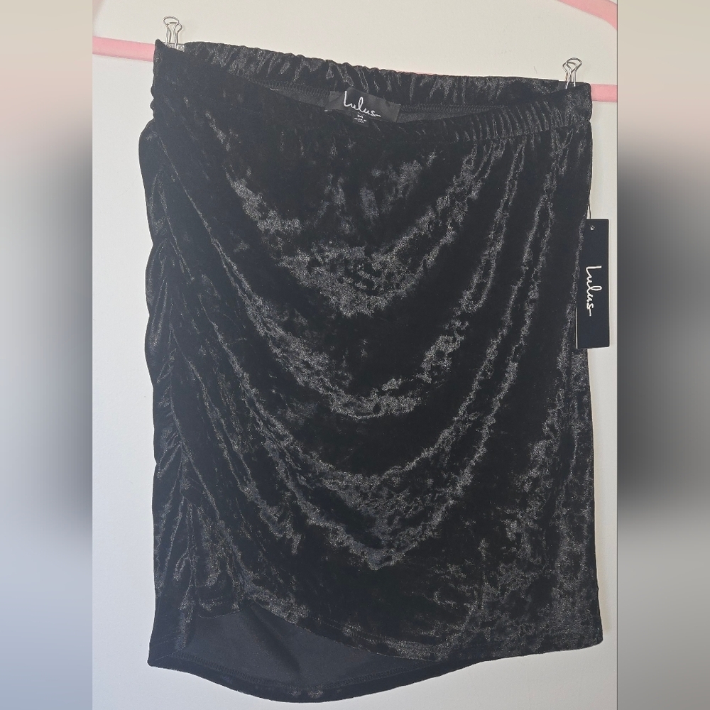 Lulu's Black Velvet Skirt - Picture 5 of 7